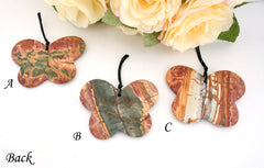 Matte Cherry Creek butterfly pendants (ETP00184)