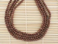 Natural Brown Lava 8mm round beads (ETB01236)