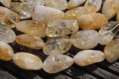 Natural Citrine quartz (Brazil) 14-20mm tumble beads (ETB00085)