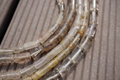 Small Rutilated Quartz (Brazil) 4-7.5mm cylinder beads (ETB00122)