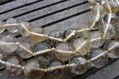 Rutilated Quartz AB grade 11-12mm round beads (ETB00054)