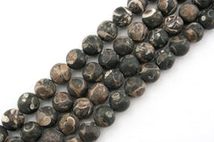 Matte Turritella Agate 7.5-8mm round beads (ETB01316)