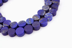 Matte Lapis Lazuli 7.5-11mm button beads  (amazing blue colour with gold sparkles) (ETB01337)