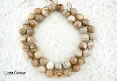 Wood Opalite/ Petrified Wood 16.5-18.5mm round beads (ETB00794)