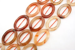 Carnelian 23-27mm oval hoop beads (ETB01269)