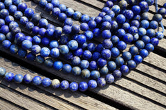 Matte Lapis Lazuli 9-10mm round beads  (ETB00139)