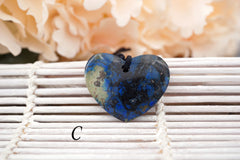 Rare and Natural Azurite heart shape pendants (ETP00317)