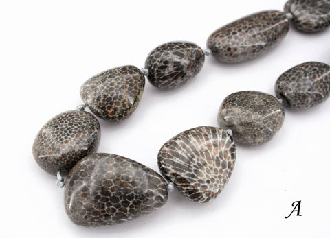 Bryozoan Coral freeform beads (ETB00470)