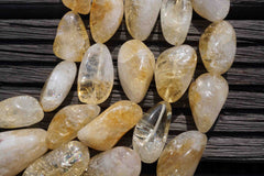 Natural Citrine quartz (Brazil) 14-20mm tumble beads (ETB00085)