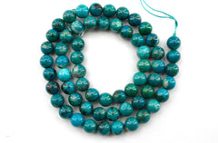 Natural Amazing blue Peruvian Chrysocolla A grade 6.5-7mm round beads  (ETB00164)
