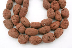 Natural Brown Lava pebble beads (ETB01232)