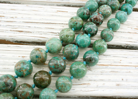 Natural Amazing blue Peruvian Chrysocolla 12.5-14mm round beads  (ETB01007)