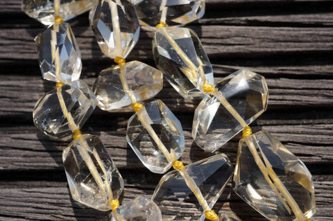 Natural Citrine quartz (Brazil) faceted beads AB grade (ETB00078)