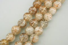 Rutilated Quartz AA Grade 11-11.5mm round beads (ETB01116)
