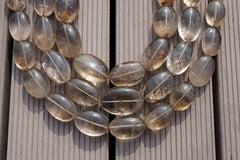 Natural Smoky quartz (Brazil) 18.5-25.5mm oval beads (ETB00115)