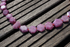 Genuine Ruby Corundum faceted hexagon beads (ETB00200)