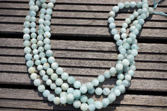 Aquamarine graduate 7-15mm round beads  (ETB00130)