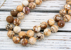 Matte Brecciated Mookaite Jasper 16-17mm round beads (ETB01183)