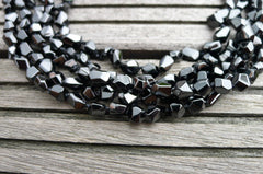 Black Spinel 5-8mm faceted beads (ETB00190)