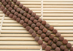 Natural Brown Lava 8mm round beads (ETB01236)