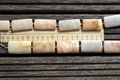 Indonesian Agatized Fossil Coral 17-23mm long rectangular beads (ETB00585)