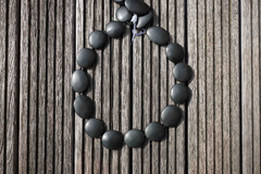 Matte Australian Black Jade 19-28mm freeform beads (ETB00556)