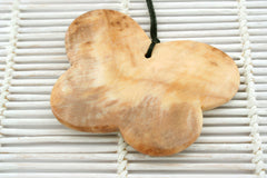 Honey Palm Wood butterfly pendant (ETP00057)