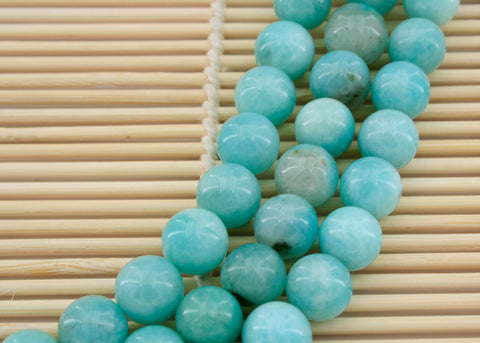 Peruvian Amazonite 9.5-10.5mm round beads (ETB00019)