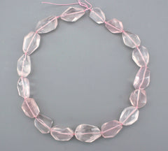 Rose Quartz (Madagascar) 13-17mm faceted beads (ETB00465)