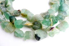 Green Flourite 14-20mm natural hand hammered beads (ETB00048)