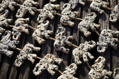 Dalmatian Jasper 33-38mm elephant pattens beads (ETB00293)