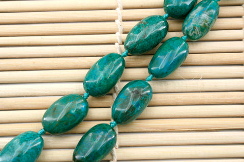 Natural Amazing blue Peruvian Chrysocolla AA grade pebble beads  (ETB00161)