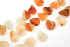 Matte Carnelian 12-15mm pear beads (ETB01270)