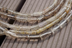 Small Rutilated Quartz (Brazil) 4-7.5mm cylinder beads (ETB00122)