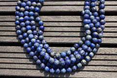 Matte Lapis Lazuli 11-12mm round beads  (ETB00136)