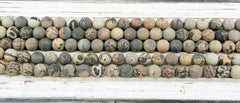 Matte Variegated Jasper 12mm round beads (ETB01157)