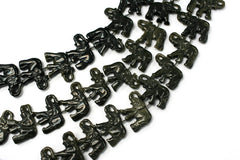 Golden Obsidian 33-39mm Elephant beads handmade (ETB00686)