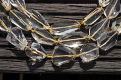 Natural Citrine quartz (Brazil) faceted beads A grade (ETB00079)