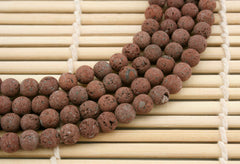 Natural Brown Lava 6mm round beads (ETB01242)