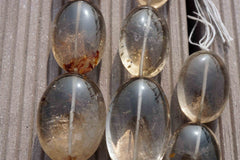 Natural Smoky quartz (Brazil) 18.5-25.5mm oval beads (ETB00115)