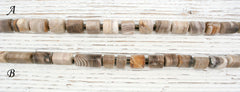 Matte Wood Opalite/ Petrified Wood 19-22mm triangular prism beads (ETB00403)