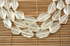 Matte Milky Crystal 14-20mm faceted beads (ETB00713)