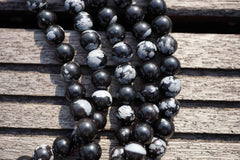 Snowflake Obsidian 7-8mm round beads  (ETB00152)