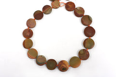 Matte Landscape/ Polychrome jasper 20-26mm round disc beads (ETB00008)