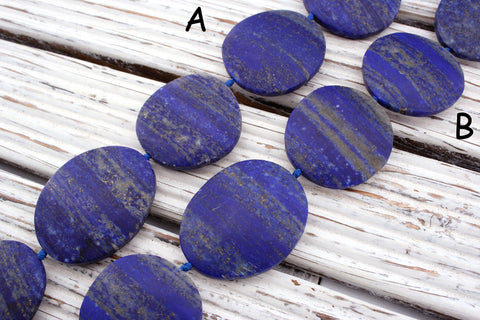 Matte Lapis Lazuli freeform beads  (amazing blue colour with gold sparkles) (ETB01263)