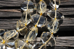 Natural Citrine quartz (Brazil) faceted beads AB grade (ETB00078)