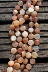 Shiny polished Moonstone 11-13mm button beads (ETB00105)