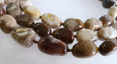 Wood Opalite/ Petrified Wood freeform beads (ETB00039)