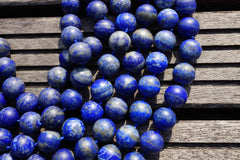 Matte Lapis Lazuli 13-14mm round beads  (ETB00137)