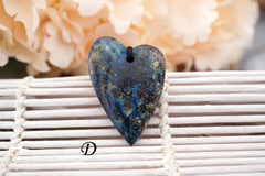 Rare and Natural Azurite heart shape pendants (ETP00317)